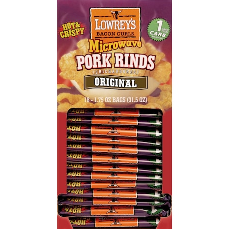 Lowreys Lowrey's Bacon Microwave Pork Rinds 1.75 oz Bagged 80120